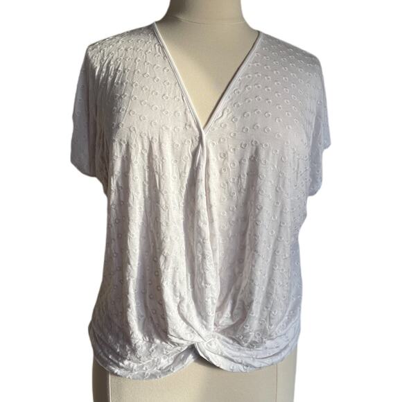 INC International Concepts Eyelet Twist-Front Top 0X - Picture 2 of 4